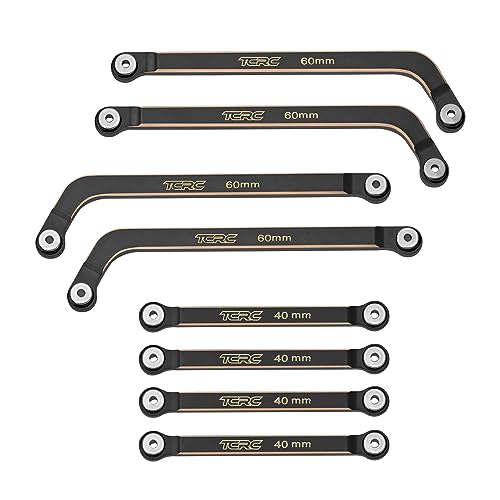 8PCS Brass High Clearance Chassis Suspension Links Rod Linkage Set for Axial AX24 XC-11/24 RC Crawler Car Upgrade Parts,Black Coating - style: Brass Links
