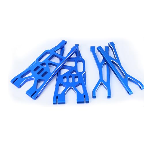 Aluminum Front Upper & Lower Suspension Arms Upgrades Set for 1/5 X-Maxx XMaxx RC Car (Blue) - color: Blue