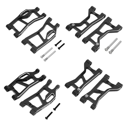 MEUS RACING Aluminum Suspension Arms Kit for Traxxas 1/16 Mini Maxx Upgrade Parts #10731 (Black) - color: Black