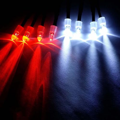2 Pack RC Car 8 LED Light Kit, Headlight Taillight for 1/10 1/8 RC Models Scx10 D90 TRX4 RC Car Truck Lighting (Red & White) - color: 8 LED Red White