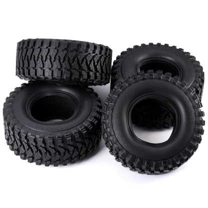 4PCS 2.6” Beadlock Tires with Foam Insert 136x55mm for 1/10th RC Crawler Buggy Truck Car Upgrade Parts (Harder) - size: Harder