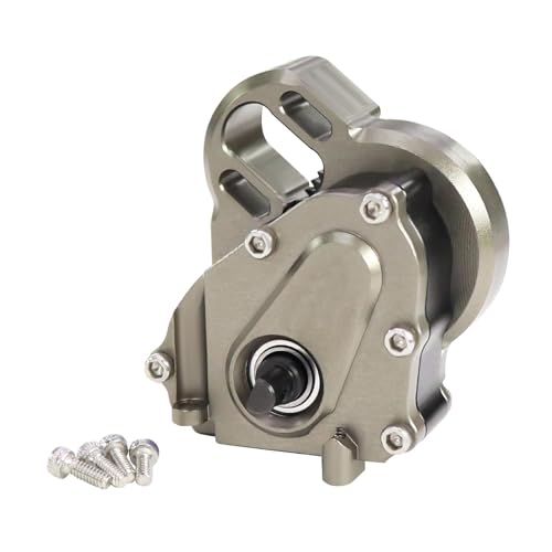 Aluminium 21% Overdriven Billet Transmission Gearbox for 1/24 RC Crawler Axial SCX24 Deadbolt C10 JLU Gladiator Bronco Upgrades (Titanium) - color: Titanium