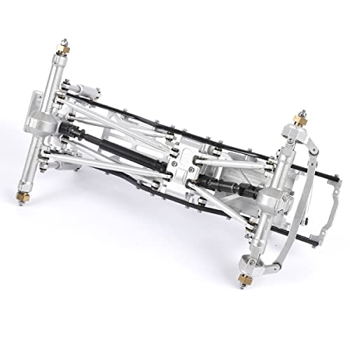 Metal Chassis Frame Assembled Kit for Axial SCX24 Deadbolt AXI90081 1/24 RC Crawler Car Upgrades (Silver) - color: Silver