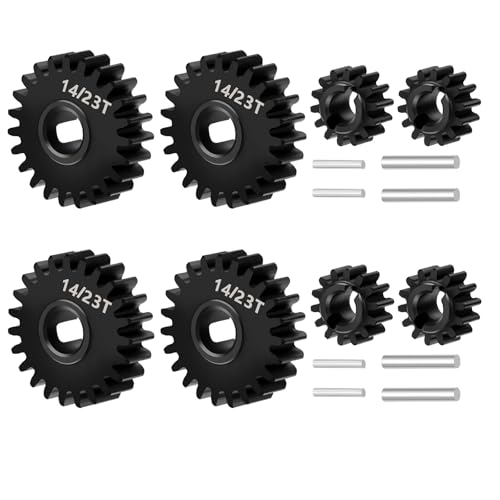 RCLIONS Steel Overdrive & Underdrive Gears Set for Redcat Ascent 1/18 Scale RC Rock Crawler Car Upgrades Parts (14+23T*2) - size: 14+23T*2