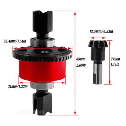RC 43T Differential & 13T Main Gear Upgrades Part for 1/7 Fireteam/Infraction/Mojave 6s BLX Limitless,1/8 Kraton/Notorious Outcast/Typhon/Talion 6s BLX,Red