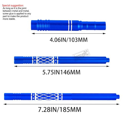 Upgrades Part Aluminum Center Slider Driveshafts Center Drive Shaft for 1/10 Kraton&Outcast 4X4 4S V2 BLX,Axles CVD Hops Up(Navy Blue) - color: Blue(for 1/10)