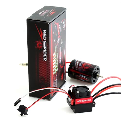 REDSPIDER 23T 540A Brushed Motor and 60A ESC Brushed Motor ESC Combo, Dual Mode BEC 2A / 6V Fit for 1/10 RC Crawler Car Trx4 Trx6 Axial SCX10 II III Redcat Gen7 Gen8 V2 RC4WD D90 (ESC and Motor)