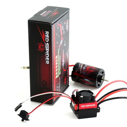 REDSPIDER 23T 540A Brushed Motor and 60A ESC Brushed Motor ESC Combo, Dual Mode BEC 2A / 6V Fit for 1/10 RC Crawler Car Trx4 Trx6 Axial SCX10 II III Redcat Gen7 Gen8 V2 RC4WD D90 (ESC and Motor)