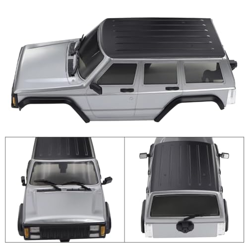 RC car Components Compatible with TRX4M for Bronco for Defender 1/18 RC Car Parts 6.10in Wheelbase Hardtop Body Shell Kit with Front Rear Bumpers(Gray) - color: Gray