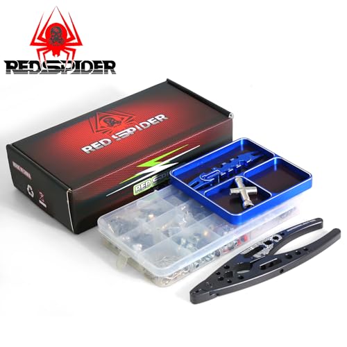 REDSPIDER RC Tool kit Magnetic Screw Tray Nut Gasket Storage Tool rc Shock Pliers and RC Screws Kit for 1/8 1/10 1/12 1/16 1/18 RC Car Truck Crawler ﻿