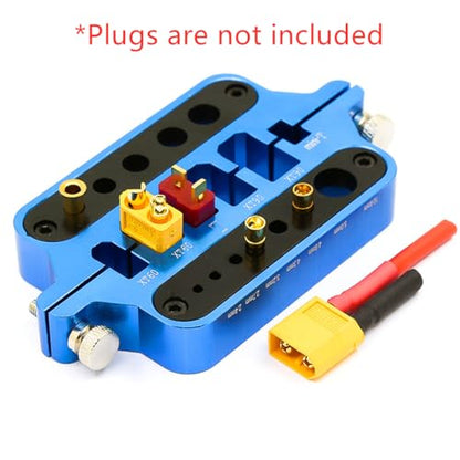 Aluminum Alloy RC Model RC Car Cable Connector Soldering Tool Holder Welding Tool RC Repair Tool Kit for XT60, XT90, T Plug, Mini T Plug (Blue) - color: Blue