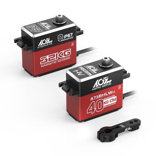 AGFRC 32KG A73CHLW V2 Coreless Waterproof Servo and A73BHLW V2 40KG Brushless Waterproof Programmable Steering Servo