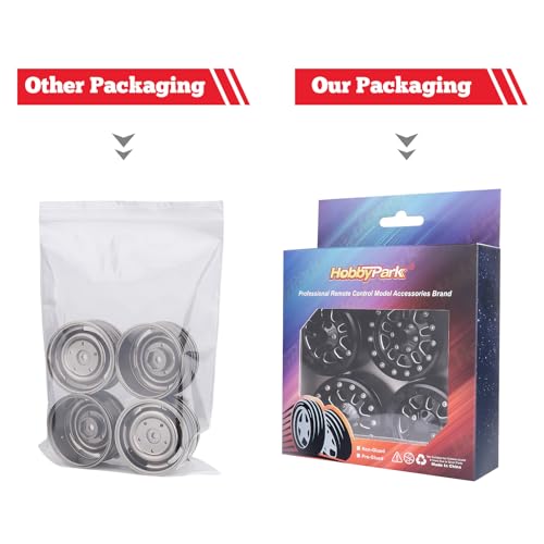 HobbyPark 1.9 Beadlock Wheels for TRX4 Axial SCX10 II III RR10 Wraith Redcat Gen 8 Gen 7 RC4WD 1/10 Scale RC Crawler Car (Black Ring) - color: Black Ring
