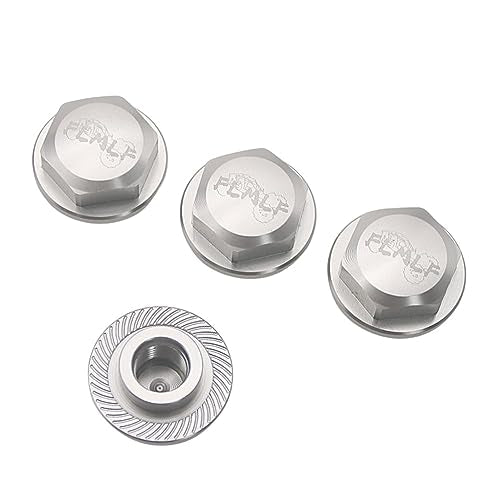 24mm CNC Metal Wheel Tire Adapter Front Rear Tyre Nut Cap 4pcs Silver | for 1/5 Scale TRAXXAS X-MAXX XMAXX 6S 8S Truck Rc Car Racing Toys Parts - color: Silver