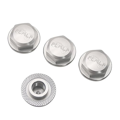 24mm CNC Metal Wheel Tire Adapter Front Rear Tyre Nut Cap 4pcs Silver | for 1/5 Scale TRAXXAS X-MAXX XMAXX 6S 8S Truck Rc Car Racing Toys Parts - color: Silver