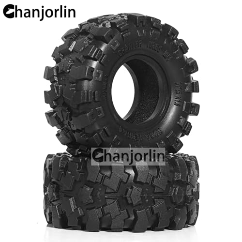 1.0 RC Crawler Tires 1/24 1/18 All Terrain Super Soft Sticky Rubber Mud Slingers Tyres For 1:24 1:18 Rock Crawler Car Axial SCX24 FMS AX24 FCX18 FCX24 TRX4M 1.0" Beadlock wheels Rim 4PCS