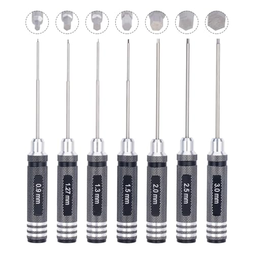 RC Hex Screwdriver Set 0.9mm - 3.0mm Allen Wrenches,Repair Tools Hexagon Screw Driver Kit for Traxxas Arrma Axial Losi Redcat RC Quadcopter Helicopter FPV Racing Drone - color: 8pcs Kit