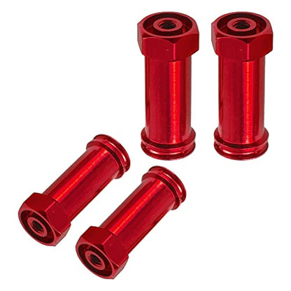 ShareGoo Aluminum 12mm Wheel Hex Hub Adapters 30mm Extension Combiner Coupler Compatible with WLtoys 144001 1/14 Wltoys RC Car (Red) - color: Red