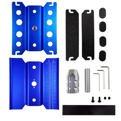 RC Car Work Stand Aluminum Alloy Repair Workstation Bracket with Screw Tray for 1/8 1/10 1/12 1/16 Traxxas Axial Arrma Redcat RC Crawler Monster Truck Buggy (Blue) - color: Blue