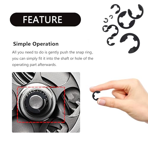 400PCS Car E Clips Assortment Kit,Alloy Steel Car Retaining Rings with 10 Size (M1.5 M2 M3 M4 M5 M6 M7 M8 M9 M10),External Snap Rings Assortment Kit Cars Accessories