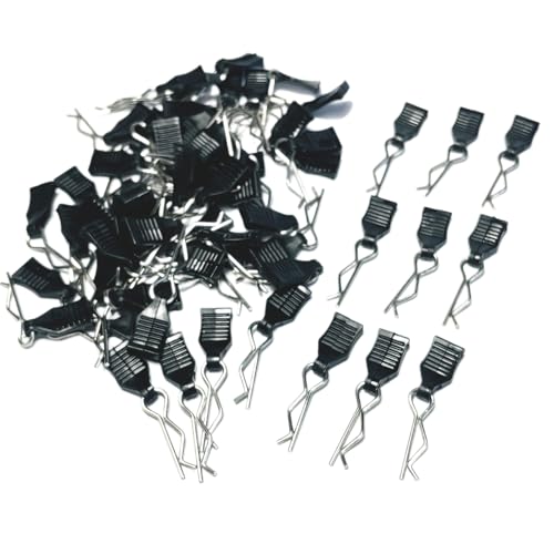 60PCS 1mm RC Body Clips with Pull Tabs for All 1/12 1/14 1/16 1/18 Scale Hyper go,Redcat Traxxas HPI Himoto HSP Exceed RC Car Body Clips,for SCX24 TRX4M H165 RC Car Truck Buggy Parts