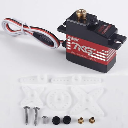 21G 7KG Digital Servo,Mini Servo Motor,Micro Servo High Torque Full Metal Gear RC Servo with 25T Servo Arm for 1/14 1/16 RC Car Robot Helicopte Boat Airplane Fixed-Wing