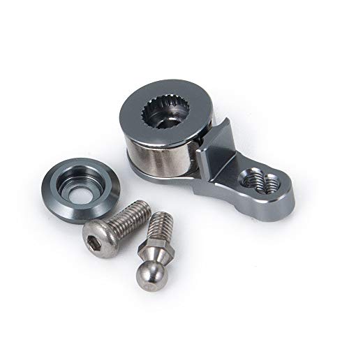 QUE-T Aluminum 25T Steering Servo Arm Horn for 1/10 RC TRX-4 (Titanium) - color: Titanium