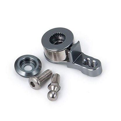 QUE-T Aluminum 25T Steering Servo Arm Horn for 1/10 RC TRX-4 (Titanium) - color: Titanium