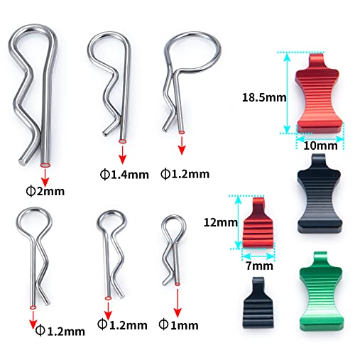 129pcs Body Clips with 20pcs Pull Tabs Set for Axial Scx24 Scx6 Scx10 TRX-4 TRX6 RC Crawler Car