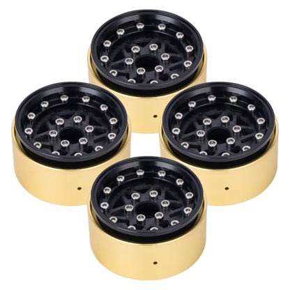 RCQQPS 1.9" Brass Coating Internal Beadlock Ring Clamp Ring 94g Heavy Metal Wheel Counterweight Fits 1.9 Wheel Rim for 1/10 TRX4 TRX6 Axial SCX10 I II III Pro Redcat GEN7 GEN8 RC Crawler Car (4PCS) - size: 4PCS