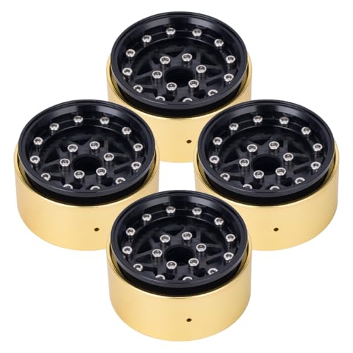 RCQQPS 1.9" Brass Coating Internal Beadlock Ring Clamp Ring 94g Heavy Metal Wheel Counterweight Fits 1.9 Wheel Rim for 1/10 TRX4 TRX6 Axial SCX10 I II III Pro Redcat GEN7 GEN8 RC Crawler Car (4PCS) - size: 4PCS