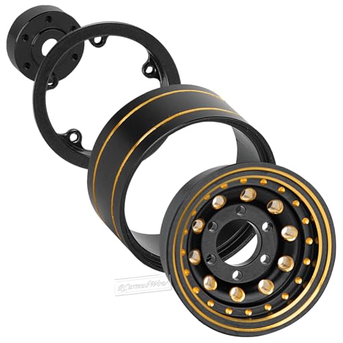 1.0 Beadlock Wheels and Tires for 1/24 1/18 RC Crawler Car SCX24 TRX4M,Brass 1.0 Beadlock Wheels 1.0 Beadlock Tires Set Soft Sticky 1.0 Mud Tires,4pcs