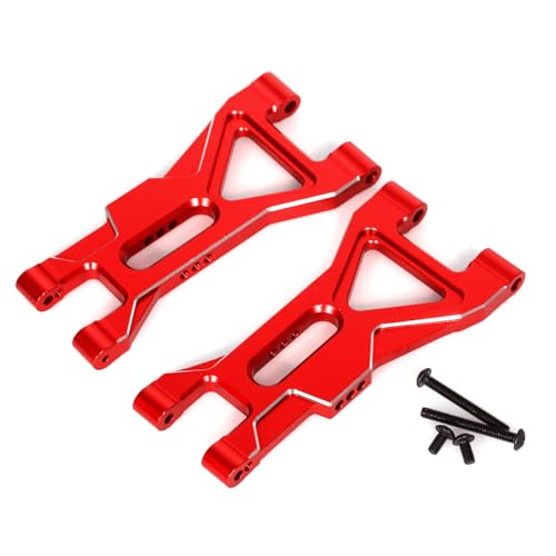 RC Swing Arm Kit for ARRMA 1/10 Gorgon 4X2 2WD Monster Truck Metal RC Front Lower&Upper Suspension Arm Upgrade Parts (Red) - color: Red