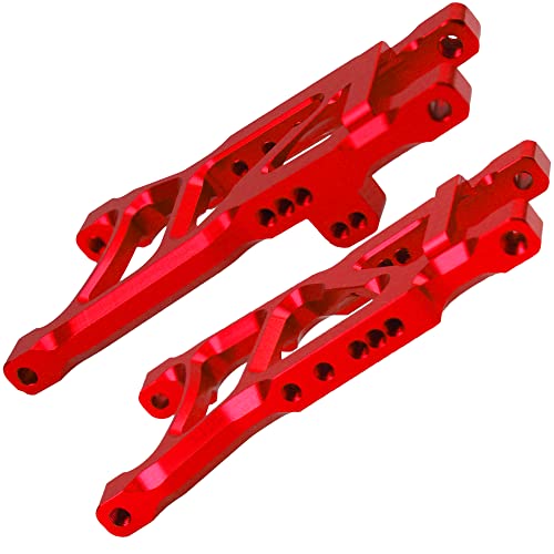 Aluminum Suspension A-Arms Set w/Tie Bar Front Rear Upgrades Parts Compatible with 1/10 Traxxas Slash 2WD RC Car,Replacement of 2555 3631 2532 (Red) - color: Red