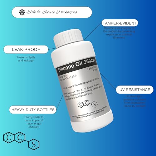 Silicone Oil 350 CST | Premium-Quality Lubricant for Industrial, Automotive, and Cosmetic Applications - 1000mL (32 Fl Oz) - size: 32 Fl Oz