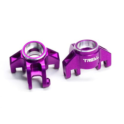 TREAL Aluminum 7075 Front Steering Knuckles Spindle Set for 1/18 Mini LMT Monster Truck Grave Digger(Purple) - color: Purple