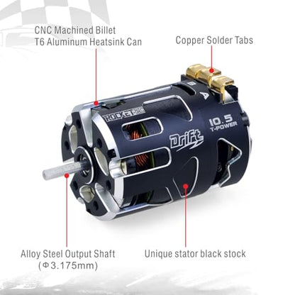 Surpass Hobby 8.5T Brushless Motor, 540 V5R Drift RC Car Motor with 3.175mm Shaft for 1/10 RC Racing Car (Sensored 8.5T) - style: Drift 8.5T