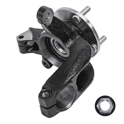 Detroit Axle - Front Left Steering Knuckle Kit for 06-11 Ford Focus, Driver | Side CV Axle Shaft Steering Knuckle & Wheel Bearing Hub 2006 2007 2008 2009 2010 2011 Replacement - size: 2UX47686/Pair