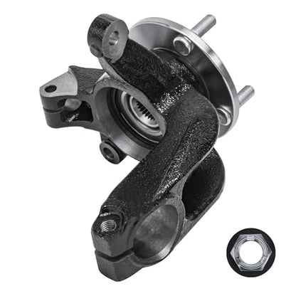 Detroit Axle - Front Left Steering Knuckle Kit for 06-11 Ford Focus, Driver | Side CV Axle Shaft Steering Knuckle & Wheel Bearing Hub 2006 2007 2008 2009 2010 2011 Replacement - size: 2UX47686/Pair