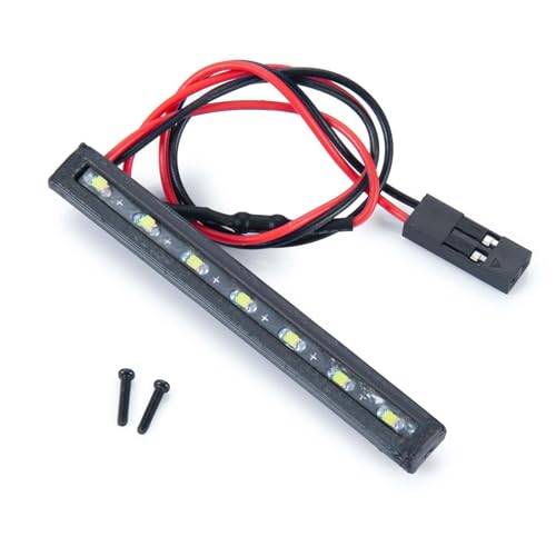 2-Pack RC Car LED Roof Light Bar, White, for SCX24 | 7 independent LED bulbs, 54mm length, compatible with Axial SCX24 Deadbolt AXI90081