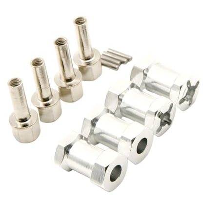RC 12mm Wheel Hex Drive Hubs Combiner Coupler Aluminum 15mm/20mm/25mm/30mm Offset Extension Longer Combiner Drive Adapter for 1/10 Axial SCX10 Wraith RC Car Upgrade Parts (Silver - 20mm) - color: Silver - 20mm