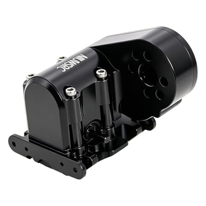 Aluminum SCX30 Transmission Assembled Gearbox with Skid Plate & Steel Gears for Axial 1/30 RC Crawler scx30 Bronco Wrangler JLU K10 Upgrade(Black) - color: Black