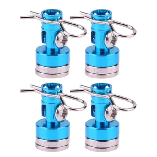 4pcs Magnetic Body Post Mount Clips for 1/10 RC Drift Car – Metal Shell Column with Strong Magnets, No-Drill Installation(Blue) - color: Blue