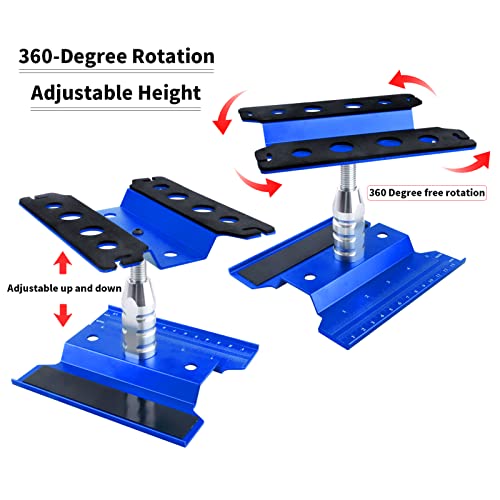 RC Car Work Stand Aluminum Repair Workstation 360 Degree Rotation Lift Lower w/Screw Tray Tools for 1/10 1/12 1/16 Scale Traxxas TRX4 Axial Arrma Redcat Losi RC Crawler Monster Truck Buggy (Navy Blue) - color: Navy Blue