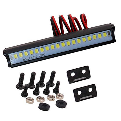 18 LED RC Light Bar Roof LED Lamp Kit Compatible with traxxas TRX-4 Axial SCX10 Tamiya HPI Losi HSP RC Crawler Truck,83mm / 3.27"