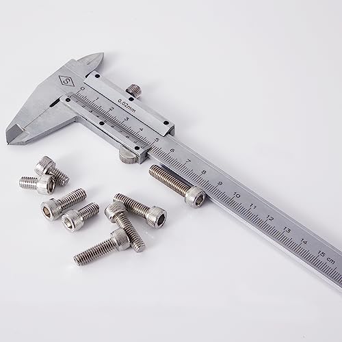 M6 x 10mm 14mm 18mm 20mm 25mm Socket Head Cap Screws Bolts, Stainless Steel 304, Metric Allen Hex Drive, Bright Finish, Fully Threaded, Assortment Kit 50PCS - size: Socket M6x10-25 mm