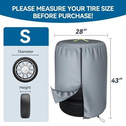Durable 600D Tire Storage Bag,Large Tyre Dust Protective Cover with Waterproof Zipper, Spare Stack Storage Tire Cover for Indoor/Outdoor Use,Universal Fits Trucks,SUV,Jeep,Car,Trailer,RV,Camper Wheels - size: 32 inch Diameter, 47 inch Height