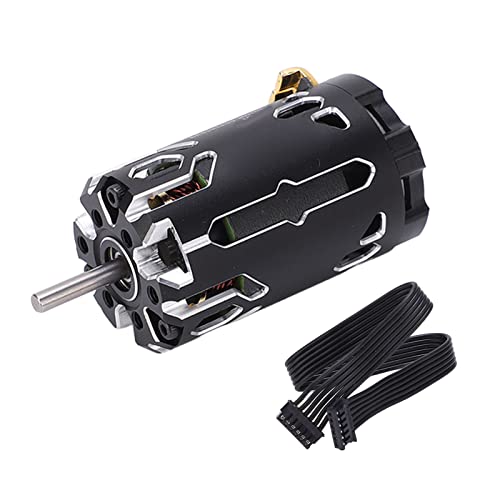 380 V2S Sensored Brushless Motor 10.5T Super Lightweight Brushless Motor for 1/12 1/14 RC Car Black Aluminum