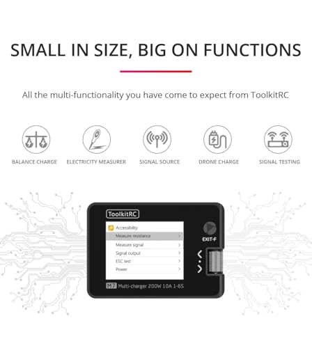 ToolkitRC M7 200W 10A 1-6S Lipo High Power Lithium Battery Multifunctional Balance Charger Discharger 2.0inch LCD for RC Drones (2PCS M7) - color: 2PCS M7