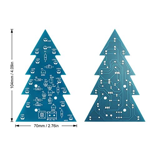 Soldering Practice Kit DIY Mini 2-Color Xmas Tree Plug-in Circuit Kit Learn Soldering Kit for Beginners - style: DJJ001
